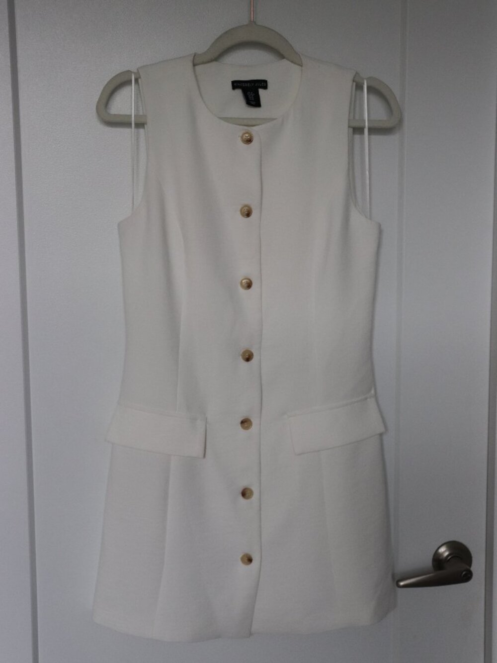 Sincerely Jules Ivory Sleeveless Button Front Dress Size Medium